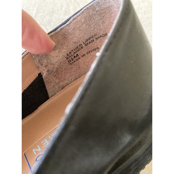 Vintage 90s Y2k Preppy Black Leather Square Toe Dockers Loafers Flats Size 6.5 - Picture 7 of 8